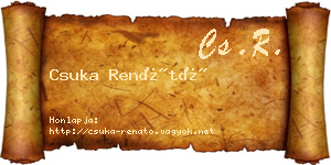 Csuka Renátó névjegykártya